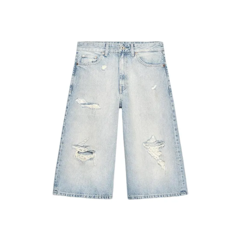 ZARA Denim Shorts Women's Light Blue-0