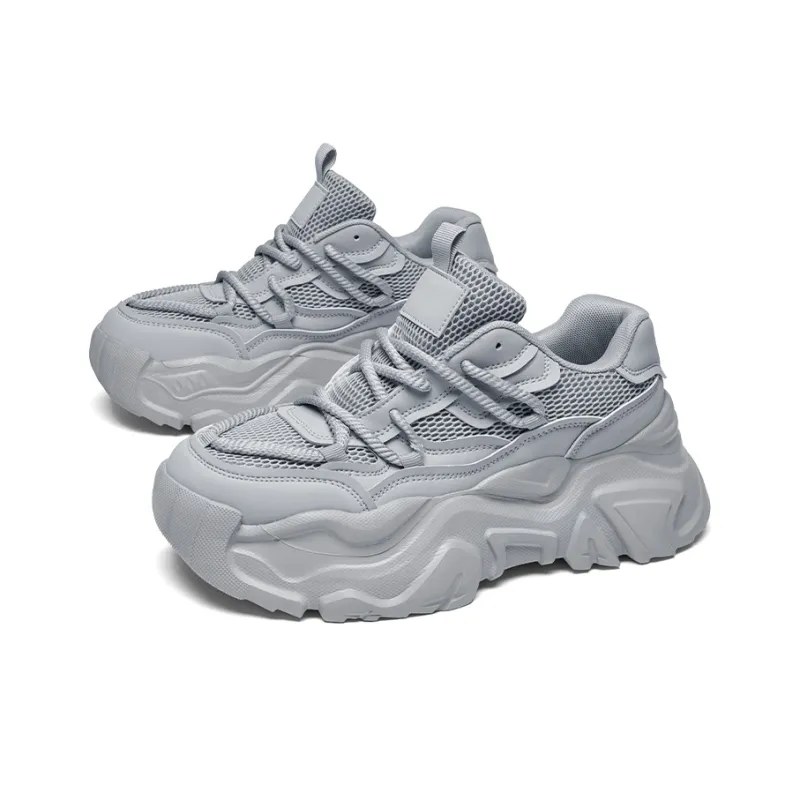 AD Anti Slip And Wear Resistant Height Increasing Low Top Chunky Sneakers Men's-6