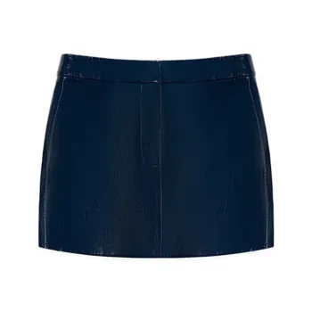 CALLED BACK Leather Short Skirts Women's Dark Blue