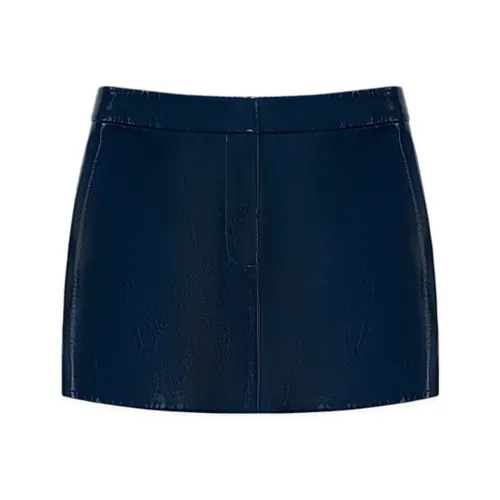 CALLED BACK Leather Short Skirts Women's Dark Blue
