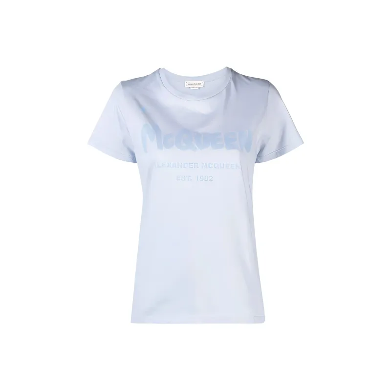 Alexander McQueen T Shirts Women's Light Blue-0