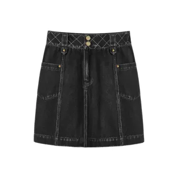 KARL LAGERFELD FW23 Denim Short Skirts Women's Black