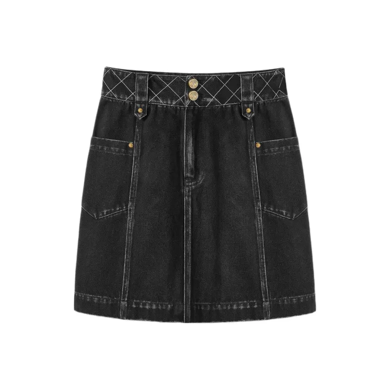 KARL LAGERFELD FW23 Denim Short Skirts Women's Black-0