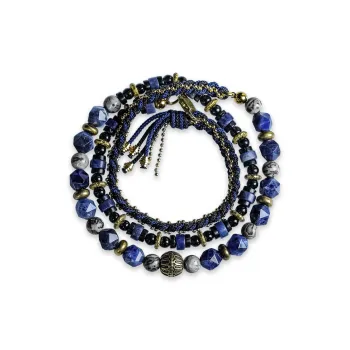 Cuud Natural Map Stone Bracelets Men's