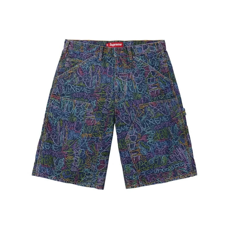 Supreme Handwriting Double Knee Denim Short-2