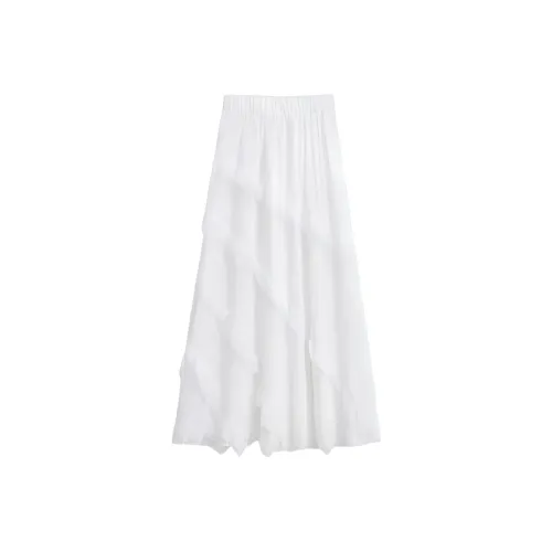 MA JOURNEE Casual Long Skirt Women's White