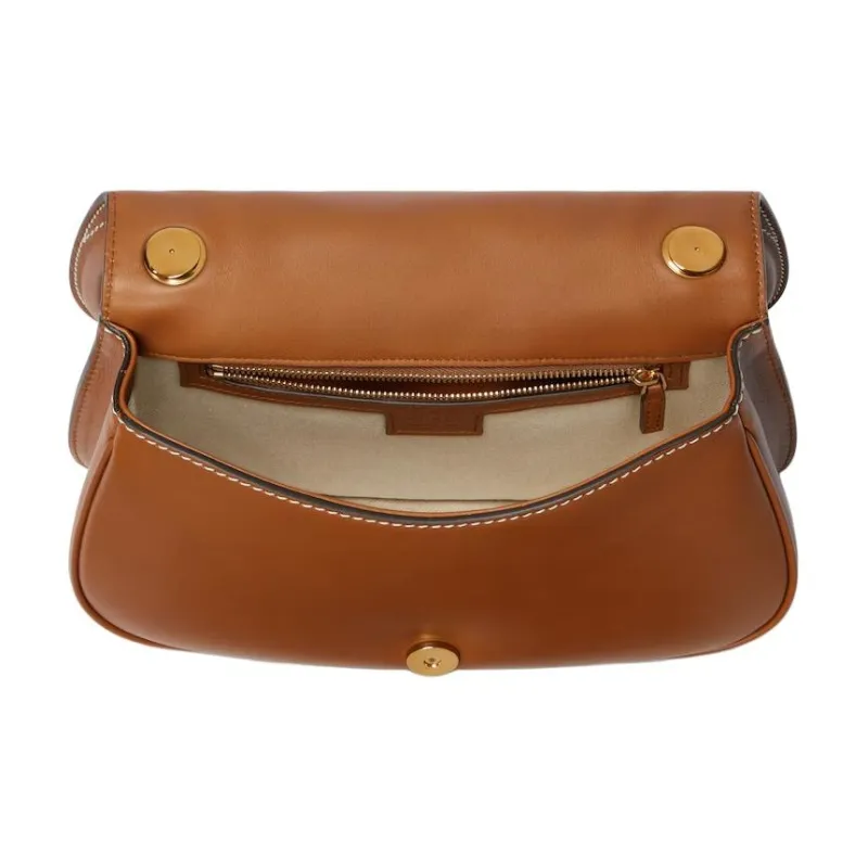 GUCCI Blondie Viscose Handbag Medium Size Women's Brown-4