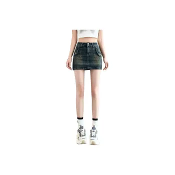 Mu Xiao Xin Denim Short Skirts Women's Blue