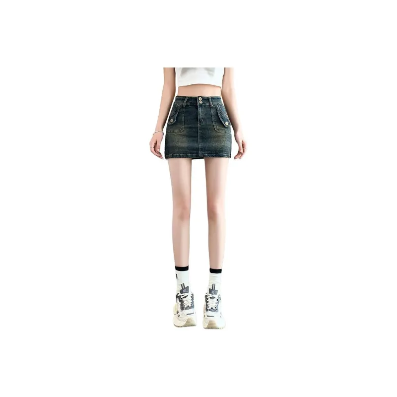Mu Xiao Xin Denim Short Skirts Women's Blue-0