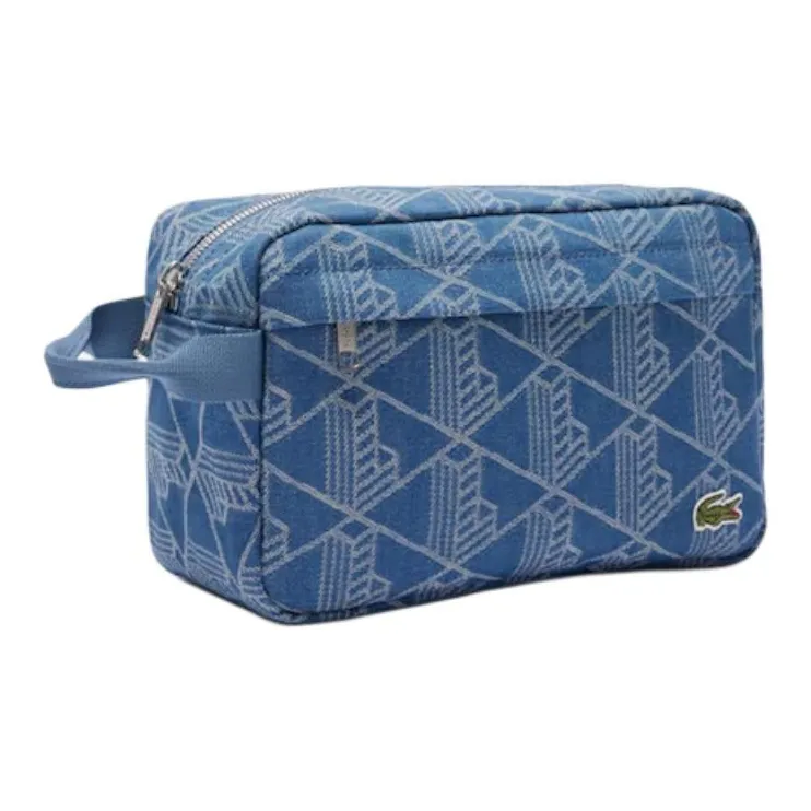 LACOSTE Cotton Toiletry Bag Unisex Blue-1