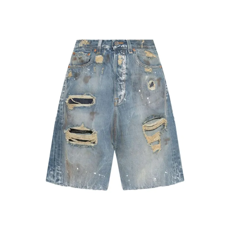 Vetements Ripped Detail Distressed Shorts-0
