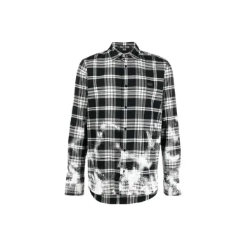 PHILIPP PLEIN Paint Splatter Detailed Checked Shirt