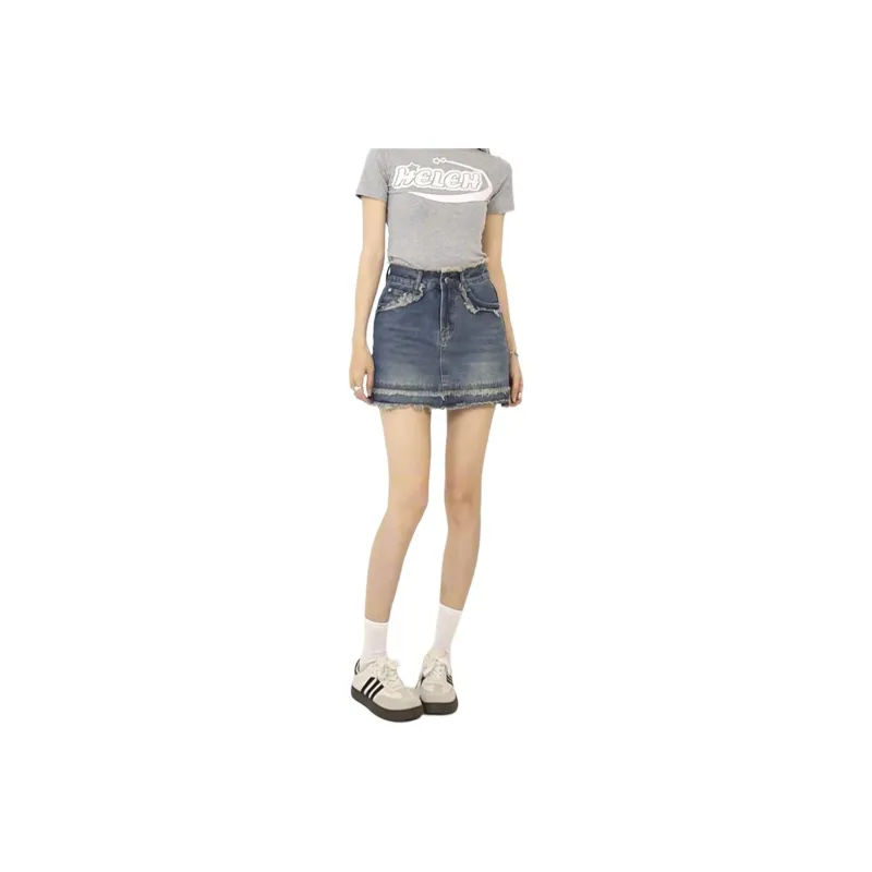 HELEH Denim Short Skirts Women's-3
