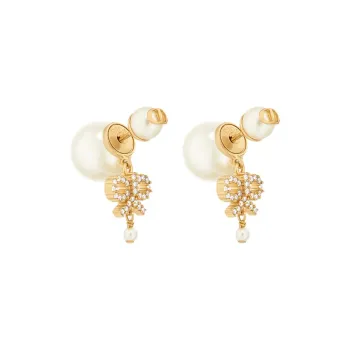 DIOR Metal Earrings Unisex Gold