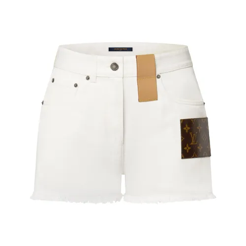 LOUIS VUITTON Monogram Accent Denim Mini Shorts