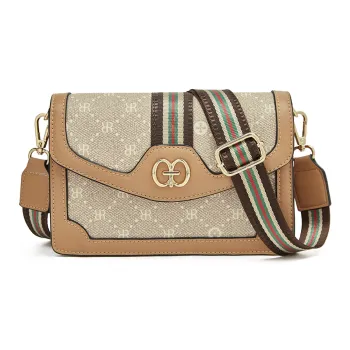 Old Man's Head Cow Leather Shoulder Bag Women's Apricot
