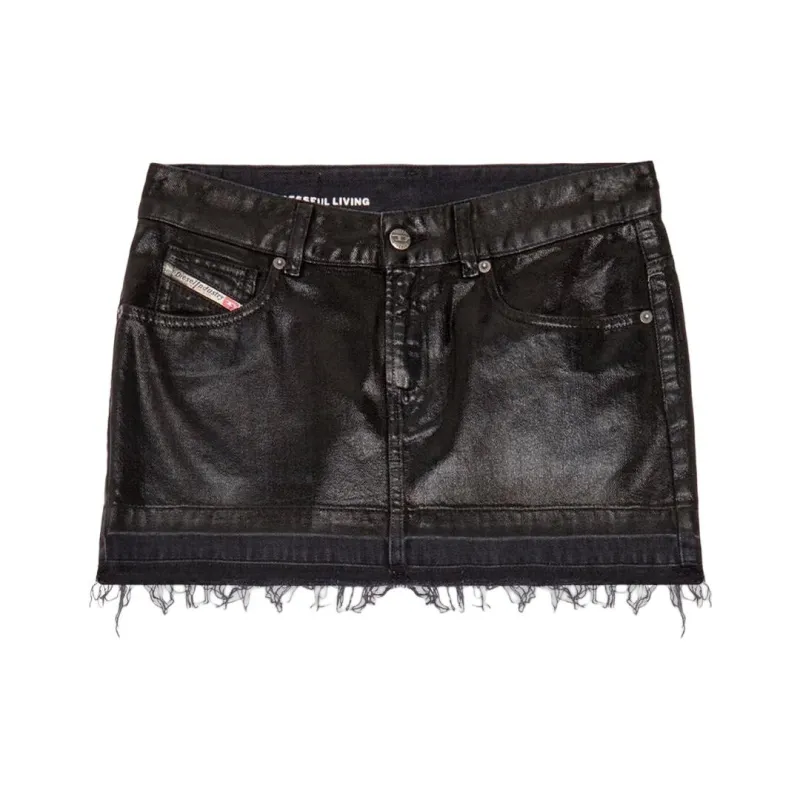 DIESEL De-Ron Frayed Hem Mini Skirt-0