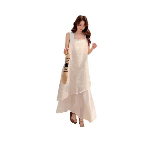 TEME Sleeveless Dresses Women's Apricot