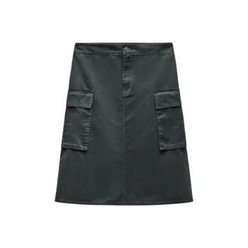 ZARA Trf Cargo Short Skirts Women's Light Khaki