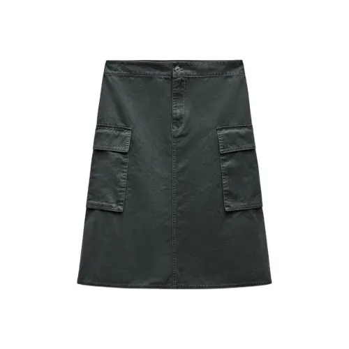 ZARA Trf Cargo Short Skirts Women's Light Khaki