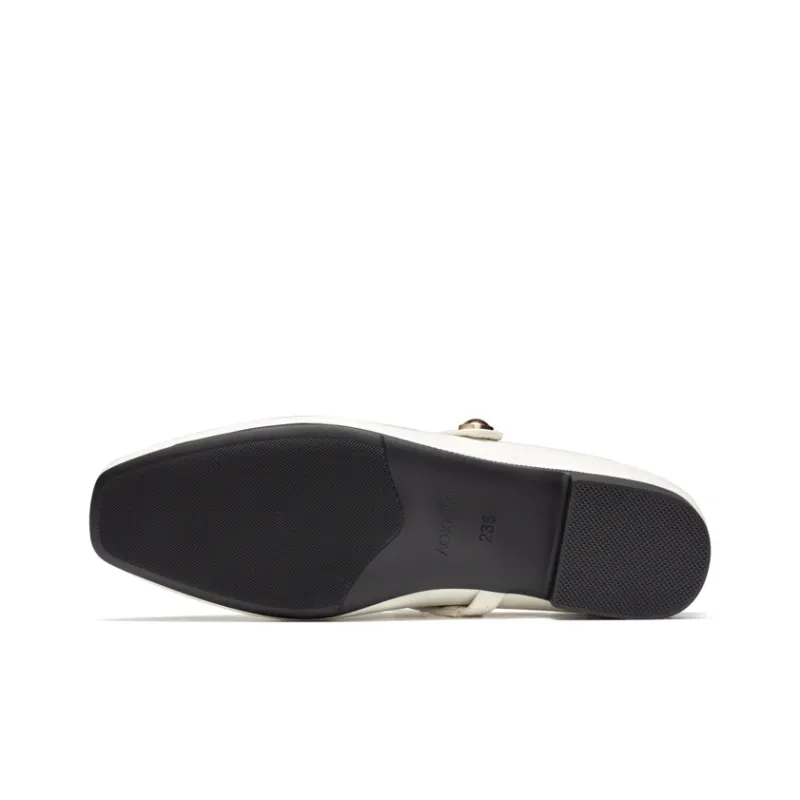 AOKANG Slip Resistant Closed Toe Slippers Women's Ecru-4