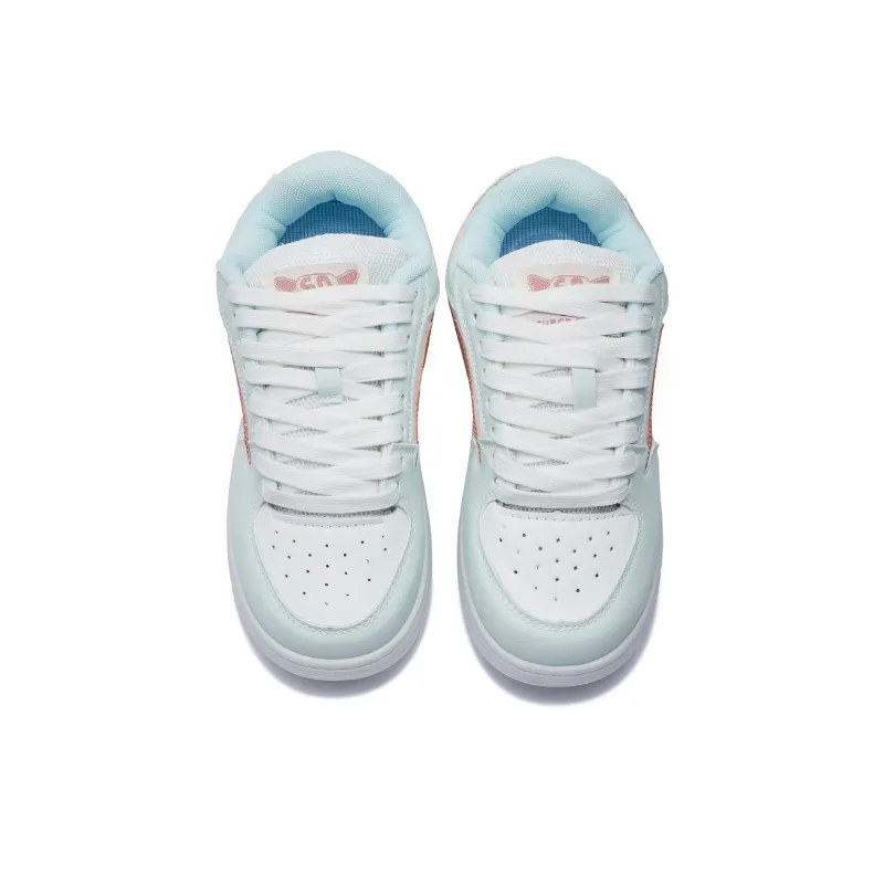 VKOI 1999 Slip Resistant, Lightweight, And Breathable Low Top Skateboard Shoes Women's Beige Cyan-4
