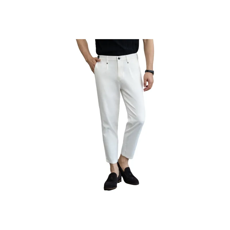 NDU Ankle Length Suit Trouser Men's White-0