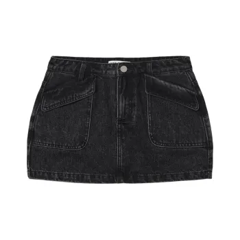 EGO FETCH Denim Short Skirts Women's Black