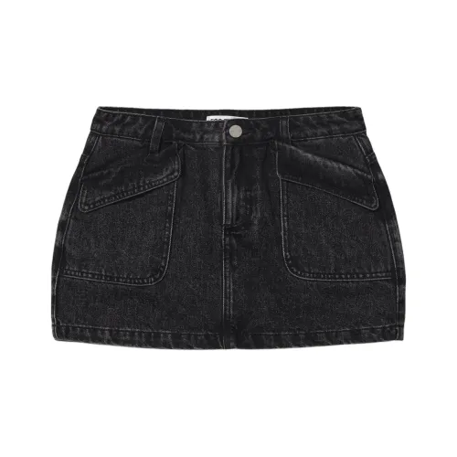 EGO FETCH Denim Short Skirts Women's Black