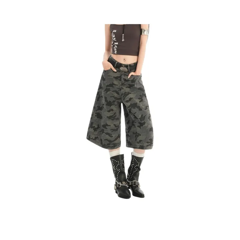 FOREVER 21 Denim Shorts Women's Camouflage-0