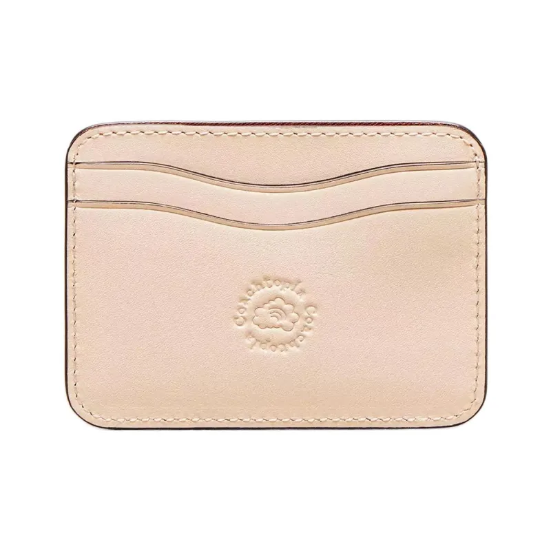 COACH Cow Leather Card Holder Mini Women's Beige & Red-1