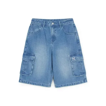 MLB Denim Collection New York Yankees Basic Cargo Denim Shorts Women's Indigo