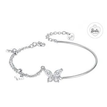 Barbie S925 Silver Double Layer Layering Bracelet Women's