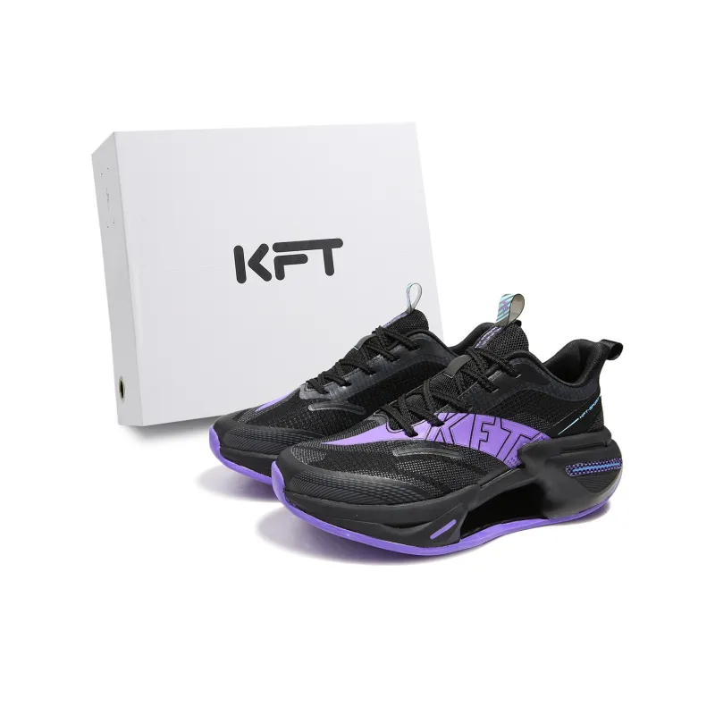 KFT Running Shoes Unisex Low Top Silver White/White Black/White Purple-14