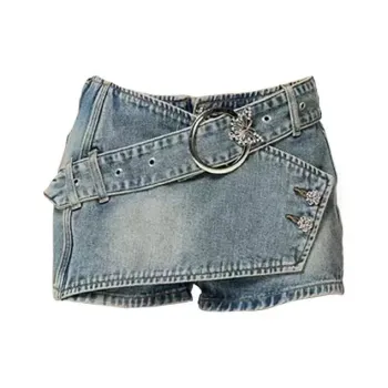 FOCOS STUDIO Denim Short Skirts Women's Blue