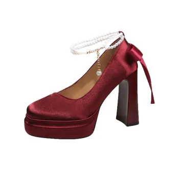 Dawei's House Chunky Heel High Heels Women's Gift Box Set