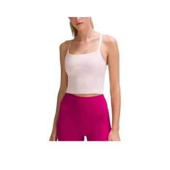 Lululemon Strappy Seamless Yoga Tank Top Light Support Sports Underwear Women's Pink