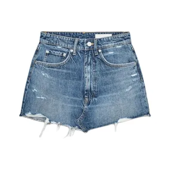 ZARA Trf Denim Short Skirts Women's Sea Blue