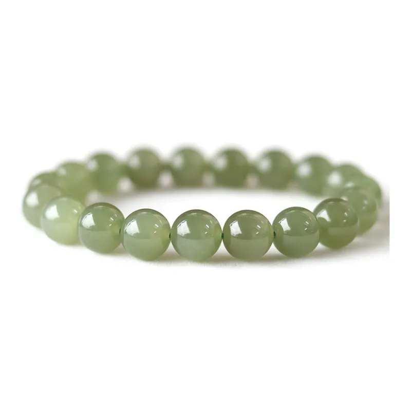 ORTAFFA Hetian Jade Bracelets Pale Greenish White Jade Unisex-16