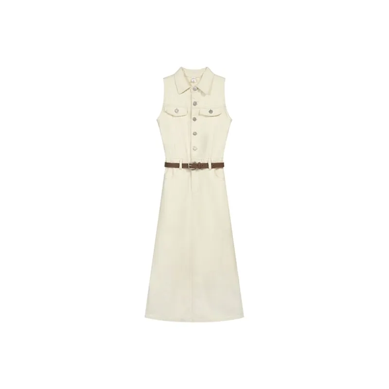 AHDO Sleeveless Dresses Women's Ecru-0