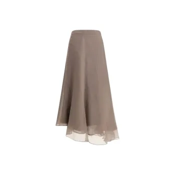 Brunello Cucinelli Silk Midi Skirt