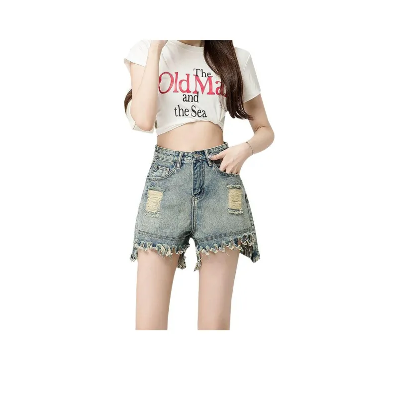 7 SEVFUN Denim Shorts Women's Washed Blue-0