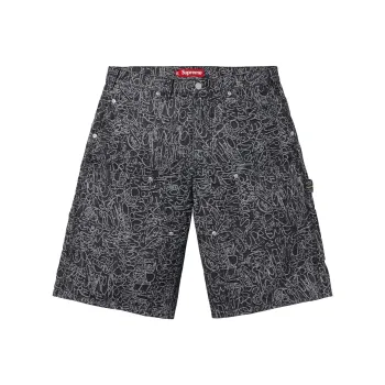 Supreme Handwriting Double Knee Denim Short