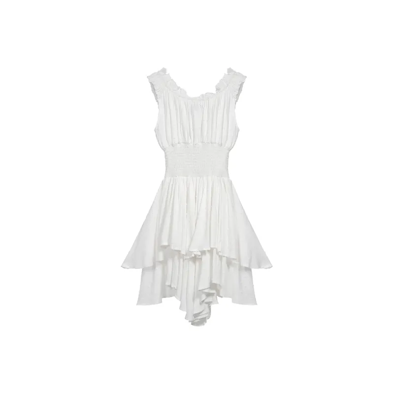 SNZX Sleeveless Dresses Women's White-1