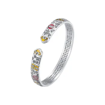 WINY 999 Fine Silver Bangles Women's Silver