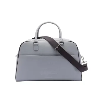 LACOSTE PVC Travel Bag Unisex Gray Blue