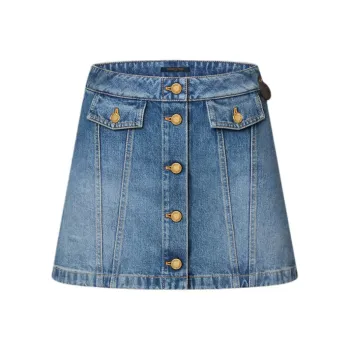 LOUIS VUITTON Button Front Denim Mini Skirt