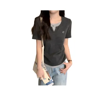XIANSINIAO T Shirts Women's Gray