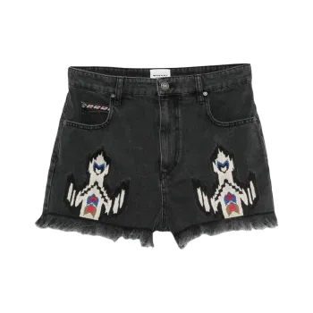 ISABEL MARANT ETOILE Lesia Fringed Denim Shorts