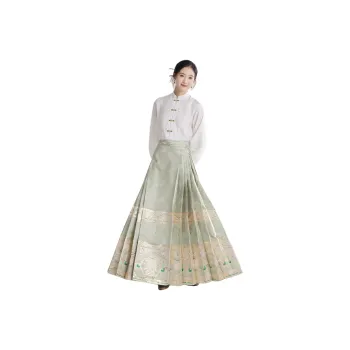 XINGHEHANGE Casual Long Skirt Women's Glaze Green